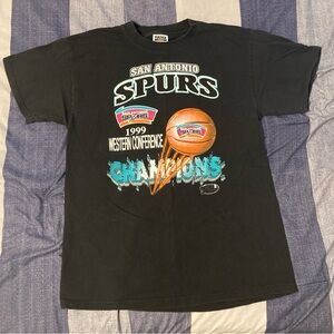 1999 San Antonio Spurs Western Conference champions T Shirt Sz L Black